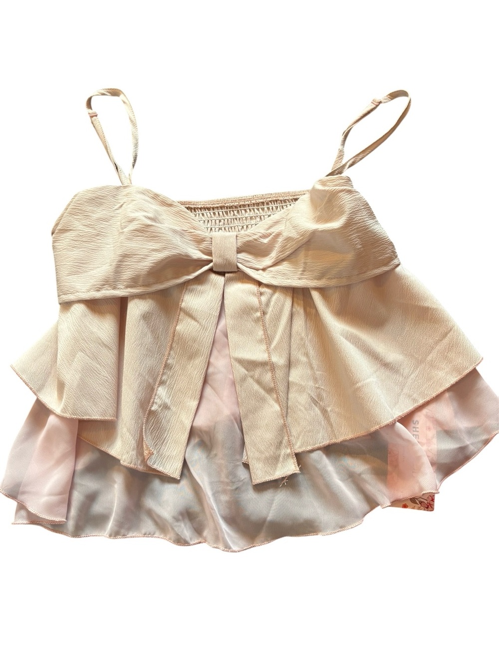 SHEIN Light Peach Ruffled Camisole Top